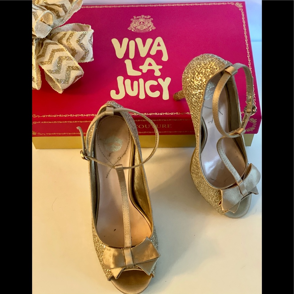 Juicy Couture Champagne Party T-Strap with Bow, 6.5